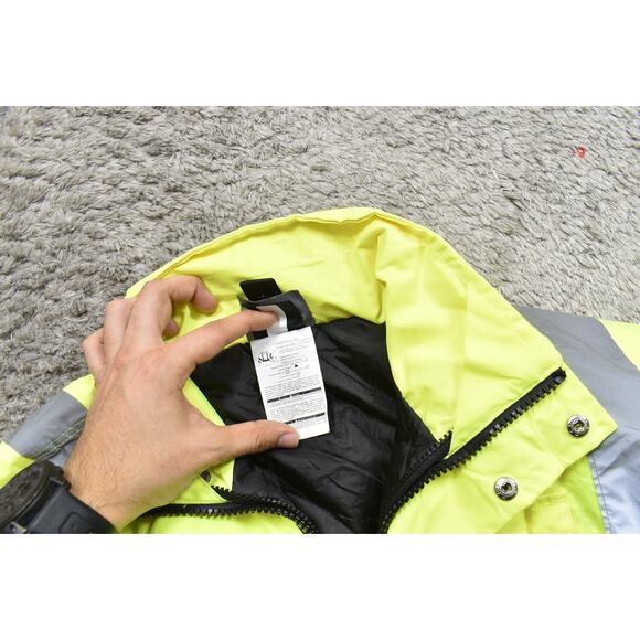 American Worker Green Bomber Jacket Nylon Medium ANSI Class III Safety Jacket - Picture 9 of 9